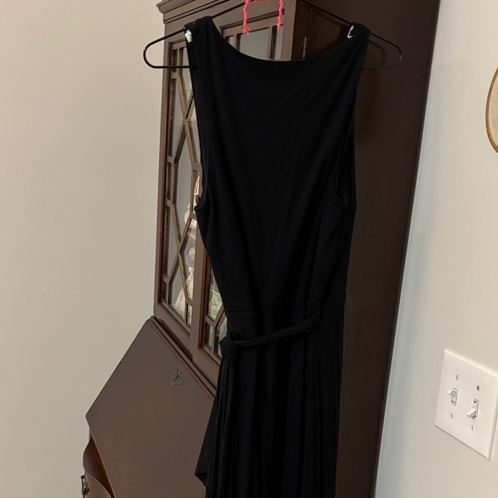 LOFT Black tea length Wrap Dress - Picture 5 of 5